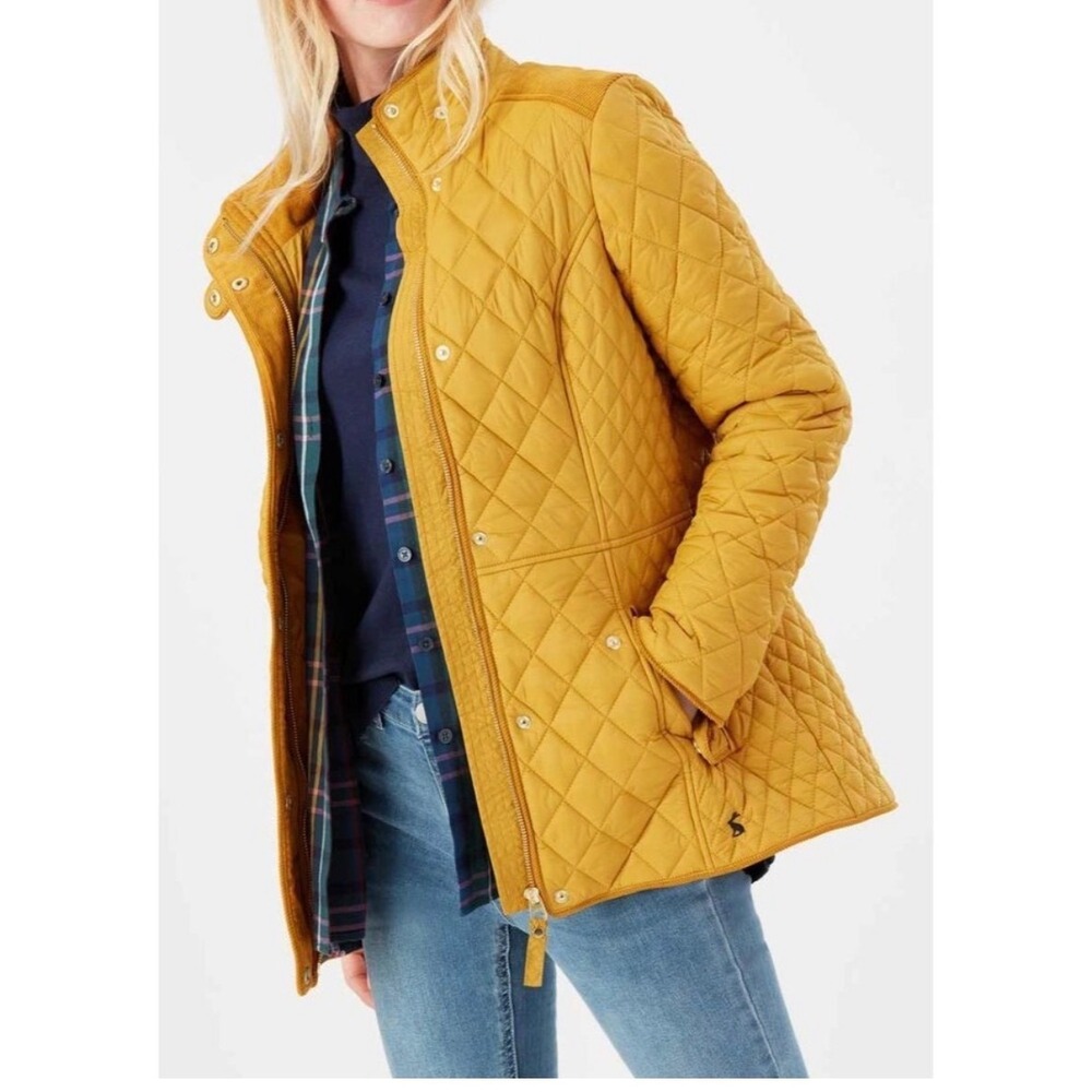Joules Newdale quilted jacket caramel gold size small